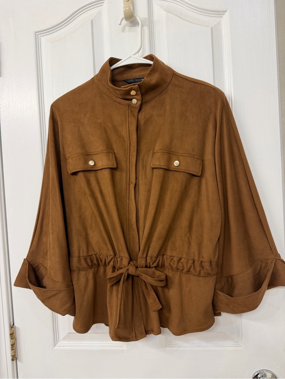 Zara Brown Faux Suede Jacket